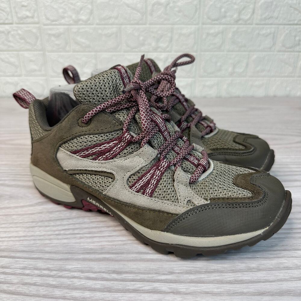 Merrell Brindle Renaissance Athletic Shoes WMNS 7 Taupe Pink Lace Up Air Cushion